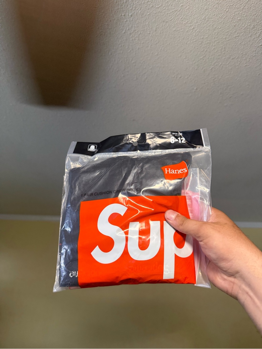 Hanes Black supreme socks with Red Accent